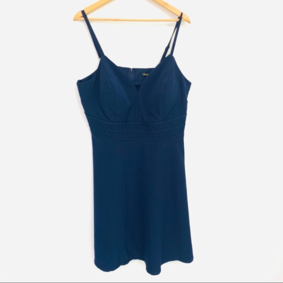 Dress Navy Blue Fit and Flare Dress Cocktail - Picture 4 of 7